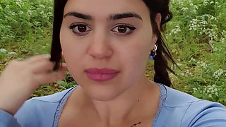 Exhibitionist MILF does public nudity - Invites stranger to touch her BIG BOOBS