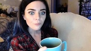 Slutty ponytailed brunette amateur British teen babe Lacey