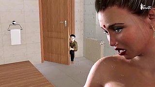 Desi Indian Stepmom Naked Bathroom Fingering - Caught on Camera by Savita Bhabhi
