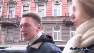 Petite Russian Brunette In Stockings: Amateur, Teen  Threesome Porn