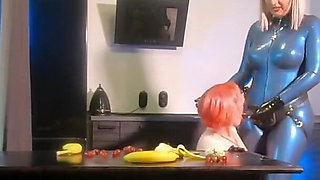 Romantic Sexual BDSM Morning of 2 Lesbian Girls in Latex Rubber
