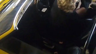 Behind the scenes vintage car