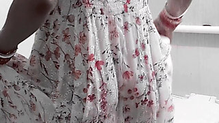 Newly Married Wife Standing Sex in Bathroom