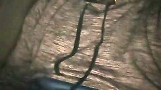 In The Back Seat Of My Car At Night Jerking My Big Black Penis With My Mask On