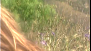 Vintage big cock sucking and pussy fucking garden party