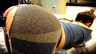 Filled with cum, massive cock, wife fucks dildo