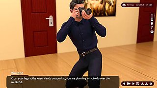 Sarah's Bold Photoshoot for Boss Vincent - Big Tits Wife Cheats in 3D Sex Game - Full Vid