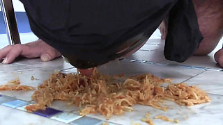 Ebony ordered spaghetti