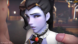 Widowmaker Gets Two Giant Cocks [Subtitled in Spanish]