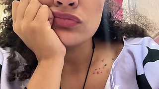 Gassy Milk-intolerant Girl on the Toilet and Farting