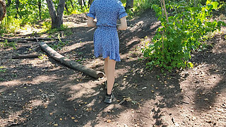 A Naked Wife in the Woods Shows off Her Pussy and Ass