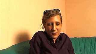 Small titted blonde rubs and fingers her pussy at the casting