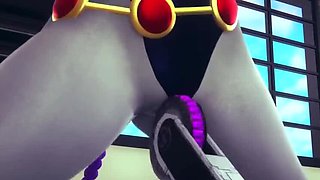 Cyborg's Sex Machine Traps Raven