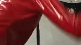 Humiliating gas mask whipping