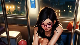 Lin Gives a Footjob on the Train