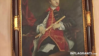 Glamour blondie jumps a hard pecker for sperm