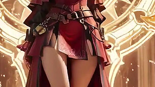 Red & Black Armor Witch! Forbidden Casting in the Gothic Library.
