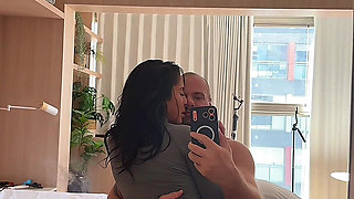 Don't Stop, Fuck Me Harder, Stepdaddy - Hot Tattooed Brunette Gets in Rough Sex Cowgirl Ride and Blowjob in POV
