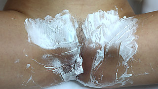 Shaving a Landing Strip! Intimate Pussy Trimming! Hairy Pussy Close-up!
