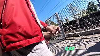 Mature Outdoor Handjob Adventure with Daddy
