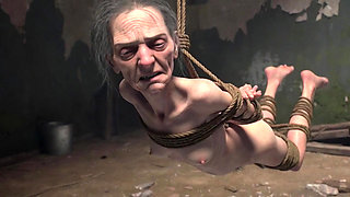Elderly Granny Tied up - Terrified yet Craving Dick in Her Old Pussy