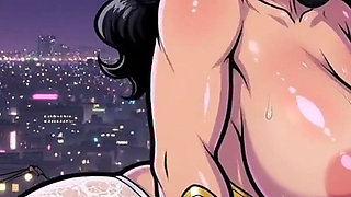 BBW Superwoman Rooftop Animation