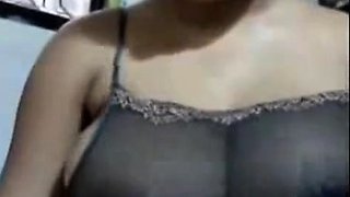 Indian Amateur Exposes Her Large Breasts on Webcam