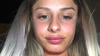 18 Year Old Italian Webcam Star Blonde Trains Her Ass with a Plug for Her Step Daddy