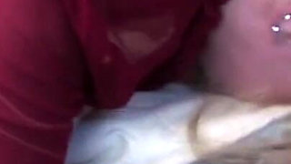 Hairy big ass chick gets sprayed on her face