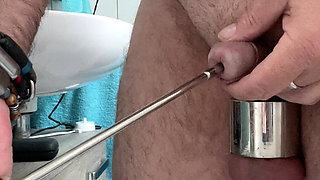 Jerking off with dilator