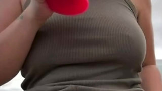 Giuliana this dildo and squirt in public on the hood