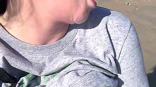 Tits, Hairy Pussy and Ass Out on the Beach!!