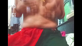 Indian Gay Bottom Crossdresser Gaurisissy feeling horny in silky saree real homemade sex