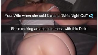 Girls Night Out Gone Wrong: Wifes Pussy Demolished By Her College Student With Snap Chat
