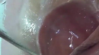 8 Very Close Spread Pussy Fucking with Dildo and Glass