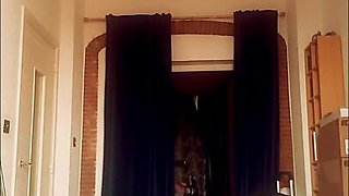 naked and crossdressing in bedroom