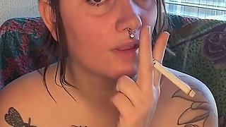 Chubby Smoker Masturbating