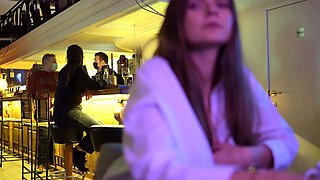 -BralessForever.com- Hotwife Veerle - Flashing in the