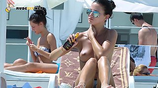 Cute nude beach girl caught on camera