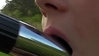 I hunt my cunt - hairy nymphomaniac Petra Mrkosova wanks outdoors