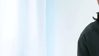 Boyfriend Watches From the Glass Table - Busty Redhead with a Bob Rides a Big Black Cock