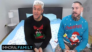 Eliza Eves, Porno Dan And Eve Black - Card Games Turns Ino Taboo Anal Creampie Threesome For Squirt Machine On Christmas Eve 4k