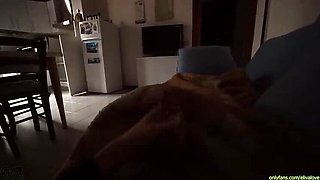Night Blowjob POV - Italian Girlfriend Swallows Cum with Big Natural Tits