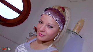 Shana Spirit: Anal in the Bathroom with French Blonde Shana Spirit