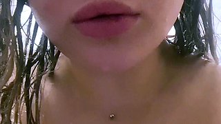 Glamour babe with big boobs masturbates in lingerie