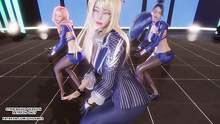 MMD  TWICE - Talk that Talk  Ahri Seraphine Kaisa Sexy Kpop Dance League of Legends Hentai Uncensored 4K 60FPS
