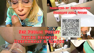 Sex Public Toilet. French Blonde MILF Axell. Fetish Blowjob. Deep Throat. Rimjob. Real Live Video.