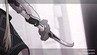 2B Blowjob Hentai Animation