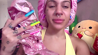 Helium Balloon Voice Changing Boob Flashing Teen Bimbo Whore Acting Silly with High Voice After Inhaling Helium Balloons Teasing