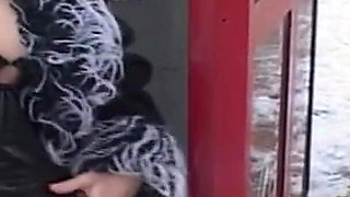 Snowy Exhibitionist Flashes Pussy and Ass in Public